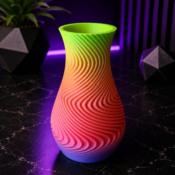 Rainbow Swirl Vase